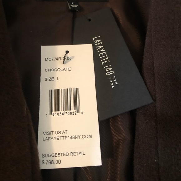Lafayette 148 wool “car coat” jacket size large. New with tags. - Picture 6 of 6